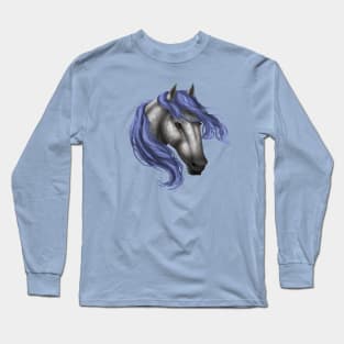 Horse Head - Dapple Cobalt Mane Long Sleeve T-Shirt